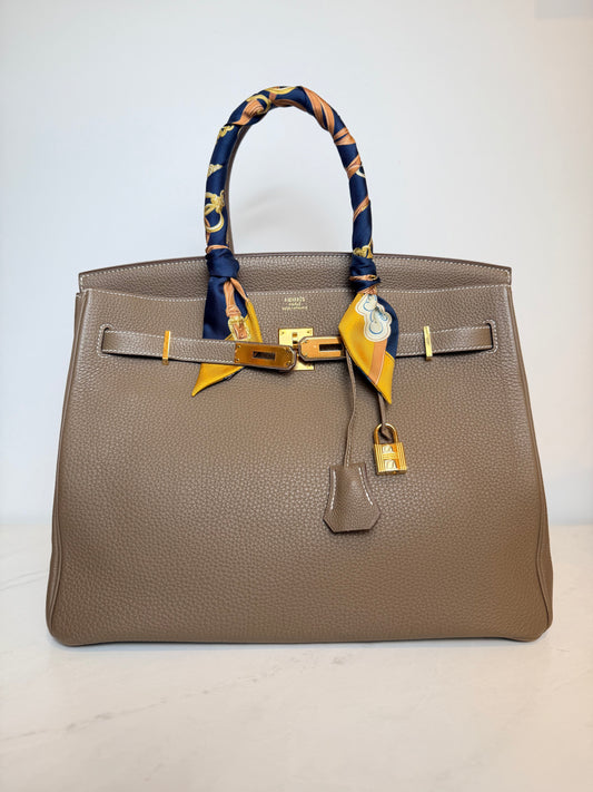 Hermès Birkin 35 Togo Leather – Size 35 cm | Stamp R (2014) | Gold Hardware