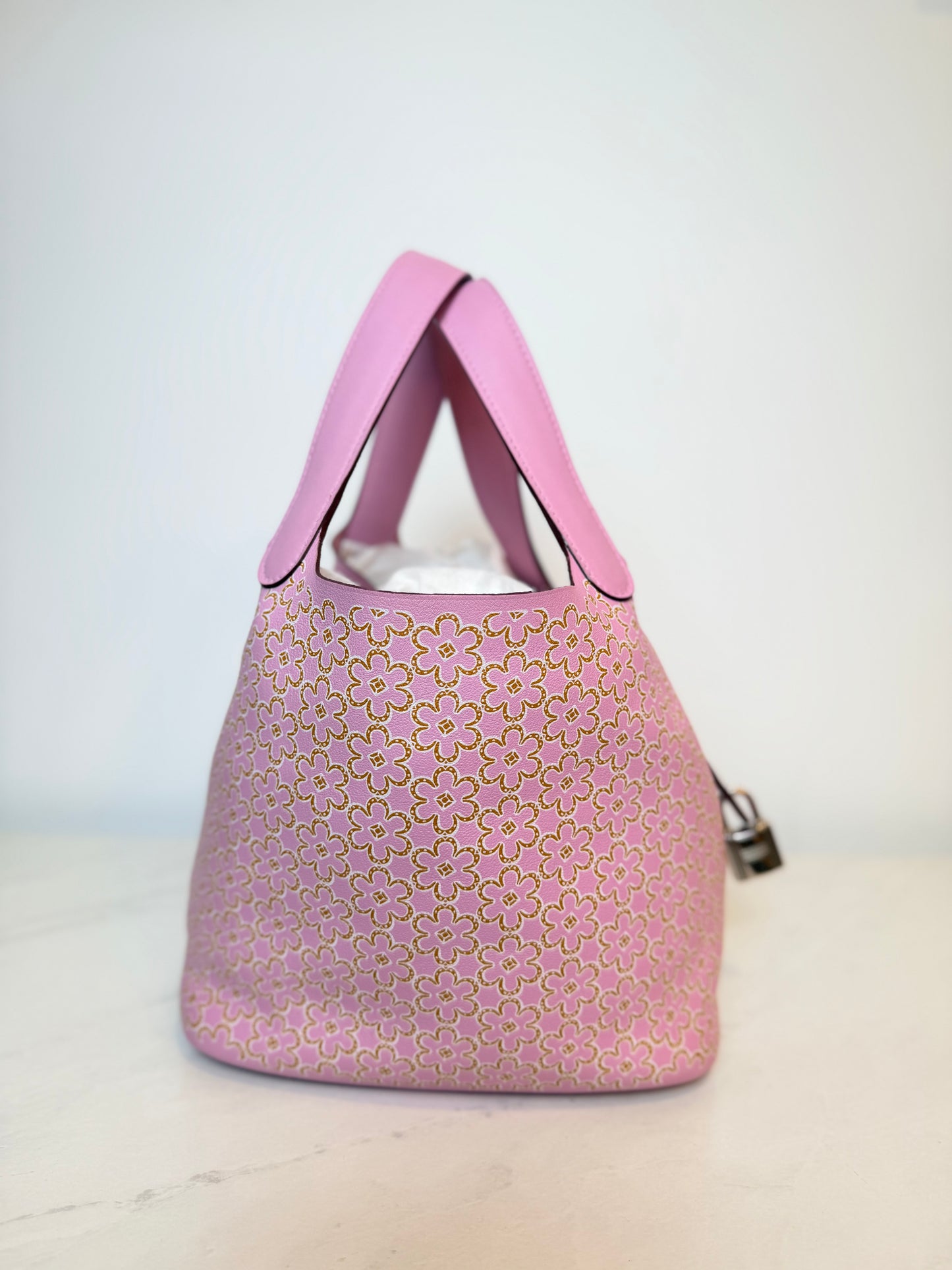 Hermès Lucky Daisy Picotin 18 PM – Swift Leather Pink Floral | Palladium Hardware