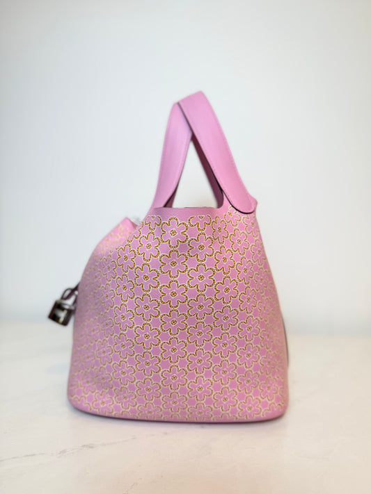 Hermès Lucky Daisy Picotin 18 PM – Swift Leather Pink Floral | Palladium Hardware