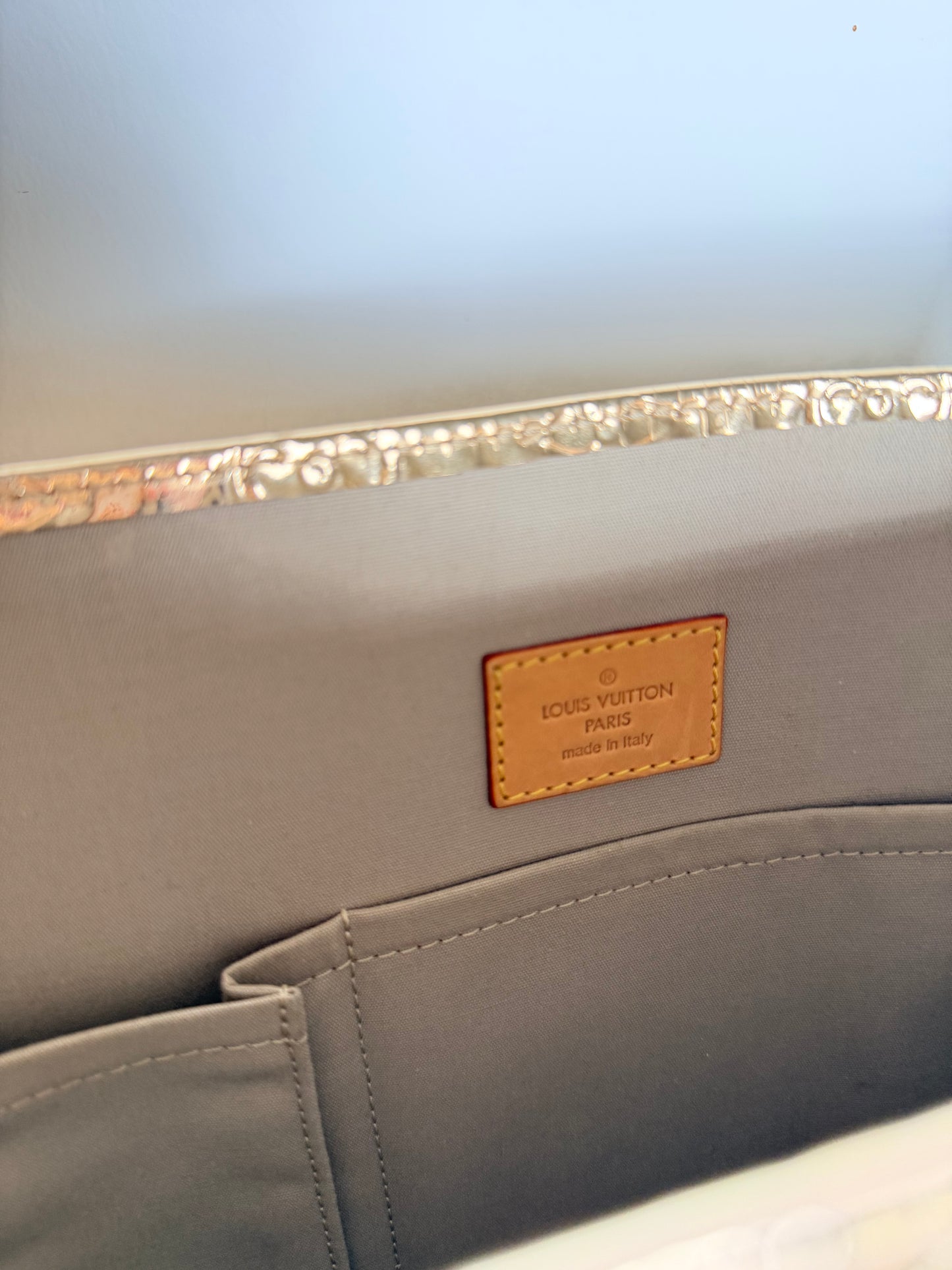 Louis Vuitton Gold Monogram Miroir Sac Plat Tote Bag | Metallic Gold Canvas | Mirror Finish | Embossed Monogram