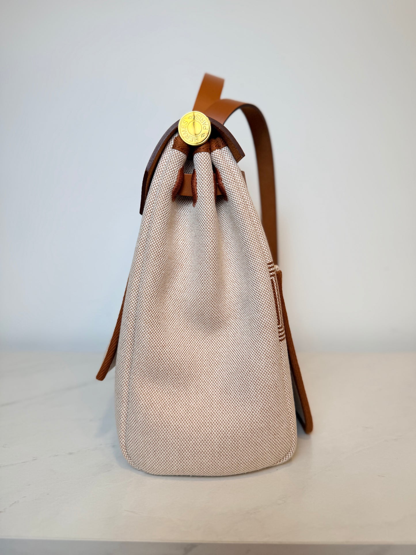 Hermès Herbag 31 Canvas & Leather Bag | Gold Hardware | U Stamp 2022 | Crossbody